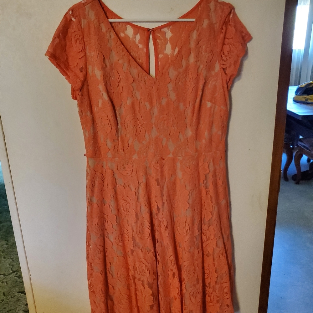 Danny and Nicole Orange Dress Size 14